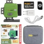 Procraft LE-4GL Akku Linien- / Kreuzlinienlaser Set 3,7 V 40 m gr&uuml;n