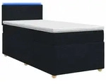vidaXL Boxspringbett mit Matratze Schwarz 80 x 200 cm Stoff - Schwarz