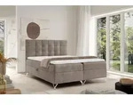 Boxspringbett Schlafzimmerbett CANDELA PREMIUM 160x200cm Stoff Coral Beige -...