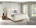 Boxspringbett Schlafzimmerbett CHARLIE PREMIUM 120x200cm Stoff Fibi Ecru - Beige