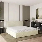 Masseno Polsterbett BENIRA Q 200x200 cm, Polsterbett mit Bettk&auml;sten -Creme,...