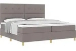 vidaXL Boxspringbett mit Kopfteil Taupe 200 x 200 cm Stoff - Taupe