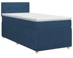 vidaXL Boxspringbett mit Matratze mit Kopfteil Blau 90 x 200 cm Stoff - Blau