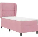 vidaXL Boxspringbett mit Matratze mit Kopfteil Rosa 80 x 200 cm Samt - Rosa