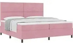 vidaXL Boxspringbett mit Matratze mit Kopfteil Rosa 200 x 200 cm Samt - Rosa