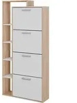 Schuhkipper Vicco Orlando Wei&szlig;/Sonoma 80 x 166.1 cm mit 4 F&auml;chern, Model 53242 -