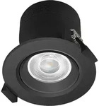 Prios LED-Einbauleuchte Shima, schwarz, 7 W, 3000K, dimmbar - Schwarz