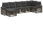 vidaXL Gartensofa-set 7 stk. Grau und Dunkelgrau Poly-Rattan - Grau