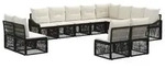 vidaXL Gartensofa-set 12 stk. Schwarz Poly-Rattan - Schwarz