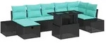 vidaXL Gartensofa-set 8 stk. Poly-Rattan - Grau