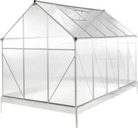 BELIANI Gew&auml;chshaus Silber Aluminium u. Polycarbonat 4 mm 190x315x230 cm mit