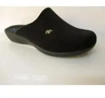 Fly Flot Damen Pantoffel Textil Hausschuh samtig weiche Haptik und Keilabsatz,