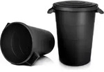 BigDean 2x wetterfeste Universaltonne mit Deckel und 2 stabilen Tragegriffen 80...