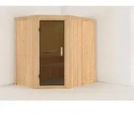 Karibu Sauna Innensauna Saja Eckeinstieg ohne Zubeh&ouml;r 196x151x198 cm ohne Dachkranz