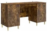 vidaXL Schreibtisch R&auml;uchereiche 142,5 x 50 x 75 cm Holzwerkstoff - Braun