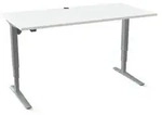 STIER Elektrisch h&ouml;henverstellbarer Schreibtisch 501-43 160 x 80cm Wei&szlig;/Silber
