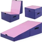 COSTWAY Schr&auml;ge Gymnastikmatte, keilf&ouml;rmige Weichbodenmatte klappbar, 2 in 1