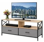 Relaxdays TV Lowboard, HxBxT: 50 x 120 x 40 cm, 2 Schubladen & Ablagen, MDF,...