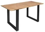 Esstisch 180 x 90 cm Akazie massiv naturfarben Schweizer Kante U-Gestell ATLANTA -