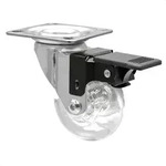 WAGNER Soft-Lenkrolle SKATER - &Oslash; 60 mm, Stahl verchromt, transparent, Bremse &