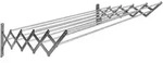 Sauvic 10-stangen-w&auml;scheleine Ausziehbar Aus Edelstahl 120 Cm One Size