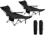 WOLTU 2er Set Campingstuhl, Klappstuhl, Liegestuhl, f&uuml;r Outdoor, Schwarz -...