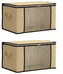vidaXL Aufbewahrungsbox mit transparentem Seitenfenster 2 stk. 61,6 L - Creme