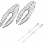 Westmark 2 Hummergabeln + 2 Hummerknacker &raquo;Cracky&laquo;, 660022E6 - Silber