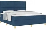 vidaXL Boxspringbett mit Matratze mit Kopfteil Blau 180 x 200 cm Stoff - Blau