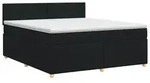 vidaXL Boxspringbett mit Matratze Schwarz 140 x 200 cm Stoff - Schwarz