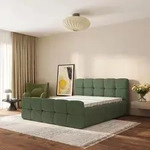 Masseno Polsterbett ELIZJA 200x200 cm, Polsterbett mit Bettk&auml;sten -Gr&uuml;n,...