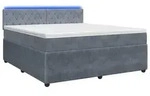 vidaXL Boxspringbett mit Matratze Dunkelgrau 180 x 200 cm Samt - Dunkelgrau