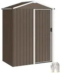 Outsunny Metall Ger&auml;tehaus 1,1 m2, Ger&auml;teschuppen mit Sattedach Schiebet&uuml;r -...