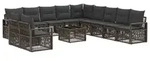 vidaXL Gartensofa-set 12 stk. Grau Poly-Rattan - Grau