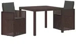 vidaXL Garten Essgruppe 3 stk. Braun und Anthrazit PP - Braun