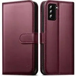 Handyh&uuml;lle Wallet Premium Leder Klappbar f&uuml;r Samsung Galaxy S21 5G Weinrot