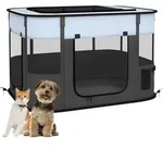 PawHut Welpenauslauf Welpenlaufstall faltbar Laufgitter Indoor und Outdoor - Grau