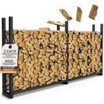 Kaminholzregal au&szlig;en Metall 223 x 25 x 115 cm Stapelhilfe verzinkt f&uuml;r 800kg
