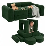 Relaxdays Kinder-Spielsofa, modular, 10-tlg., weiche Bausteine, Kindercouch, Cord,