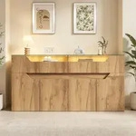 STILVORA Sideboard mit geh&auml;rteter Glasplatte, Kommode mit 2 Schubladen,
