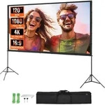 VEVOR Projektion Beamer Leinwand mit St&auml;nder 120 Zoll HD 4K Outdoor Indoor...