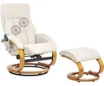 BELIANI Massagesessel Hellbeige Kunstleder mit Fu&szlig;hocker Heizfunktion Timer