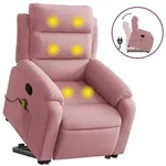 vidaXL Massagesessel mit Aufstehhilfe Rosa Samt