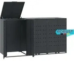 M&uuml;lltonnenbox GORILO f&uuml;r 3 Tonnen Anthrazit 207x79x117 cm Stahl 
