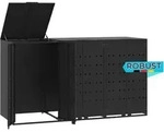 M&uuml;lltonnenbox GORILO f&uuml;r 3 Tonnen Schwarz 207x79x117 cm Stahl 
