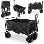 Faltbarer Bollerwagen HyperMotion Schwarz &ndash; Belastbar bis 120 kg &ndash;
