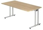 b&uuml;m&ouml; Schreibtisch Serie-N - Gr&ouml;&szlig;e: 160 x 80 cm, Nachbildung: Eiche - Braun