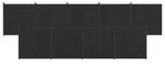 vidaXL Zaunelement 9 stk. 1580 x 186,5 cm WPC und Aluminium Schwarz - Schwarz