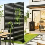 Trennwand &lsquo;Nodepp&rsquo; verzinkter Stahl 180 x 90 cm Schwarz - Schwarz