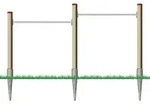 Turnreck aus L&auml;rchenholz Durchmesser 12 cm mit Edelstahl-Reckstange und